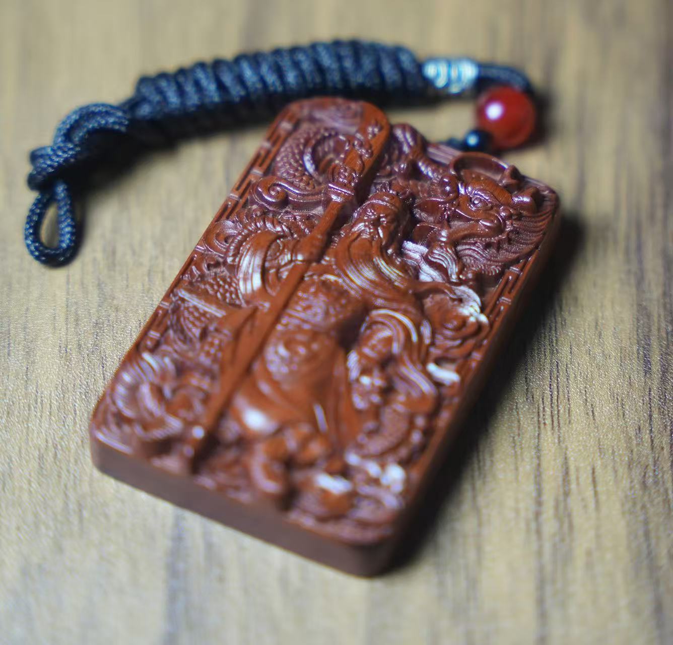 Taoism Wood  Pendant From Tree Hit By Lightning& Hand Carved China Talisman for anti-evil, wish-fulfillment, longevity, protection