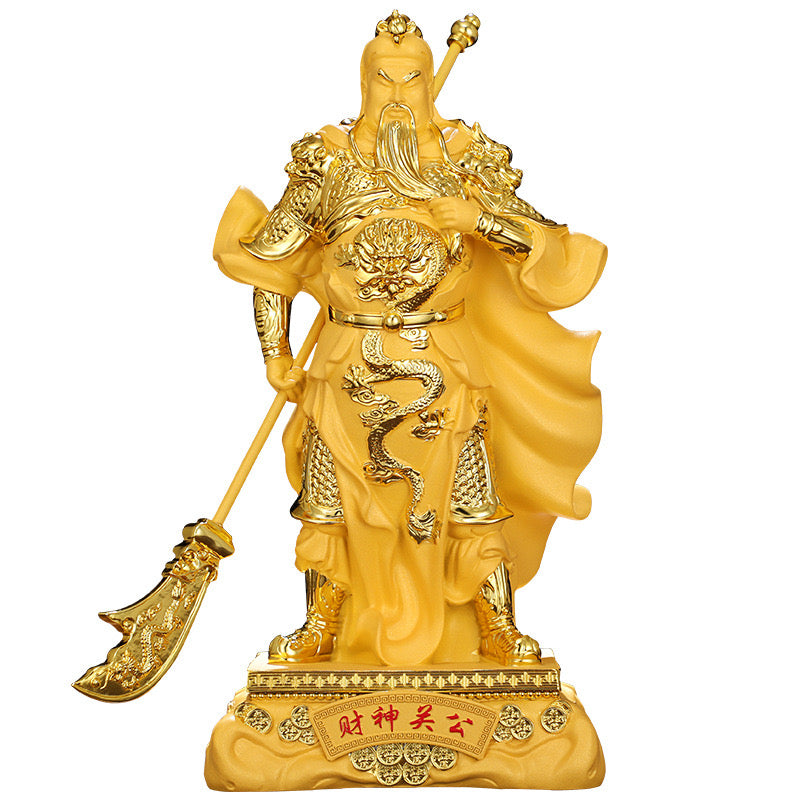 Chinese Feng Shui Guan Yu Statue/Guan Gong Statue/Guan Di Statue/Guan Yun Chang Statue Figurines Sculpture Feng Shui Decor Home Office Decoration Tabletop Decor Good Lucky Gifts