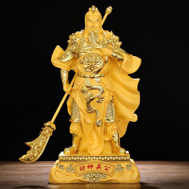 Chinese Feng Shui Guan Yu Statue/Guan Gong Statue/Guan Di Statue/Guan Yun Chang Statue Figurines Sculpture Feng Shui Decor Home Office Decoration Tabletop Decor Good Lucky Gifts