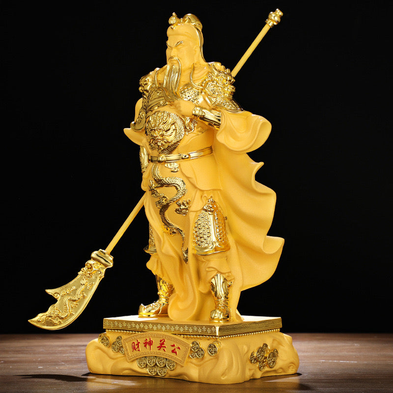 Chinese Feng Shui Guan Yu Statue/Guan Gong Statue/Guan Di Statue/Guan Yun Chang Statue Figurines Sculpture Feng Shui Decor Home Office Decoration Tabletop Decor Good Lucky Gifts