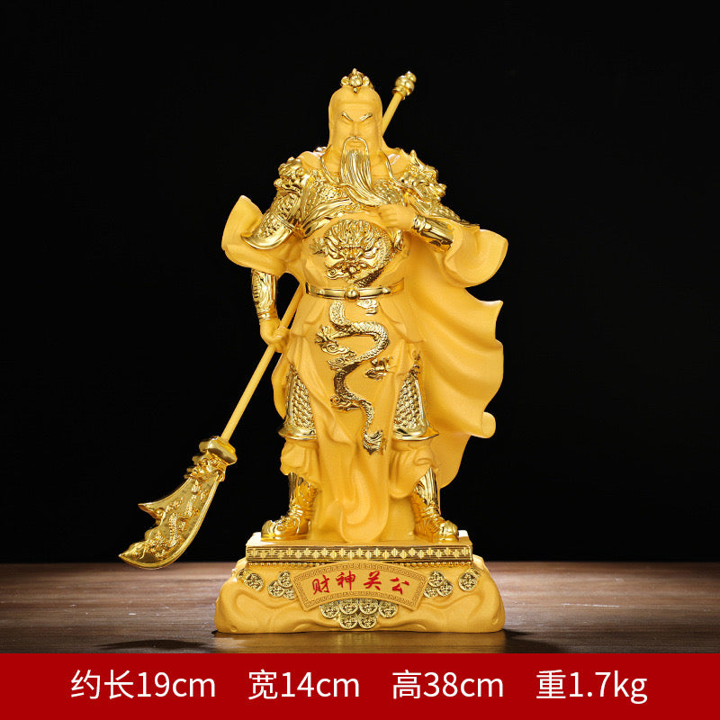 Chinese Feng Shui Guan Yu Statue/Guan Gong Statue/Guan Di Statue/Guan Yun Chang Statue Figurines Sculpture Feng Shui Decor Home Office Decoration Tabletop Decor Good Lucky Gifts