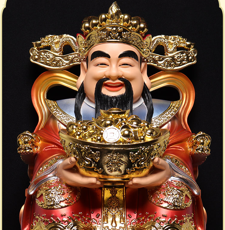 Chinese God of Wealth Figurine, Made of Resin